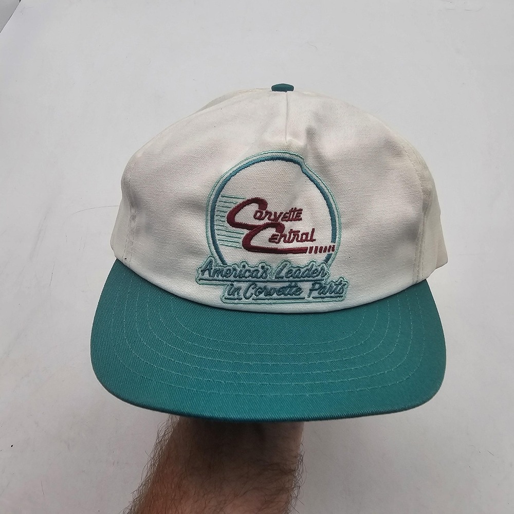 Vintage Corvette Central Hat Cap Strap Back Mens One Size Teal Competitive Edge